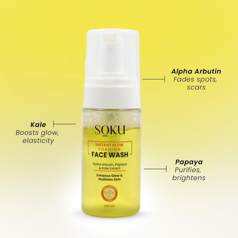 SOKU Instant Glow Foaming Face Wash