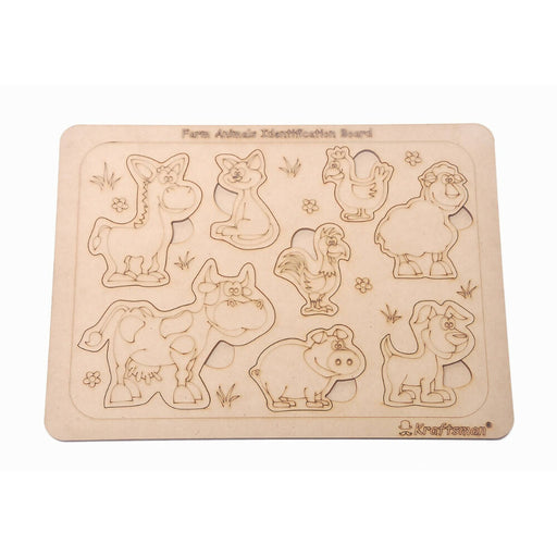 Kraftsman Farm Animals Identification Puzzle Board With Color Kit Included