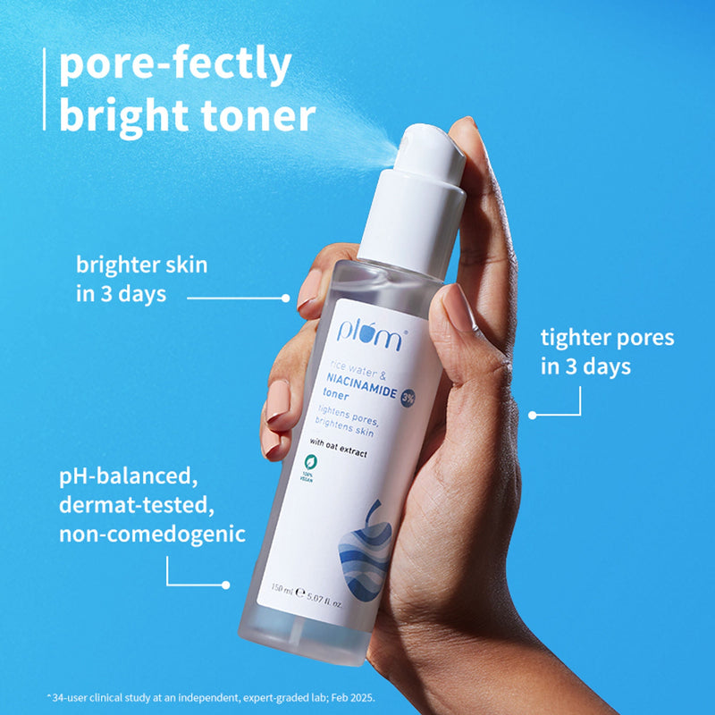 Plum Bestselling Niacinamide Facewash And Toner Combo Tightens Pore, Brightens Skin, Fades Blemishes