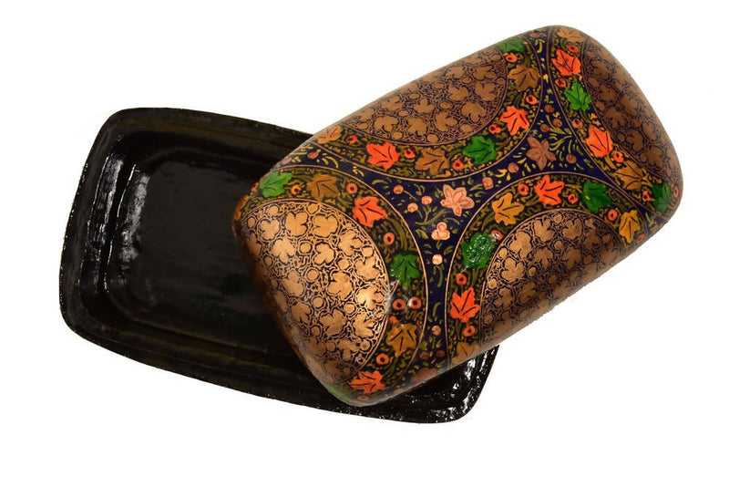 Nizalia Assorted Golden With Semi Circle Chinar Oval Box - Limited Time Offer