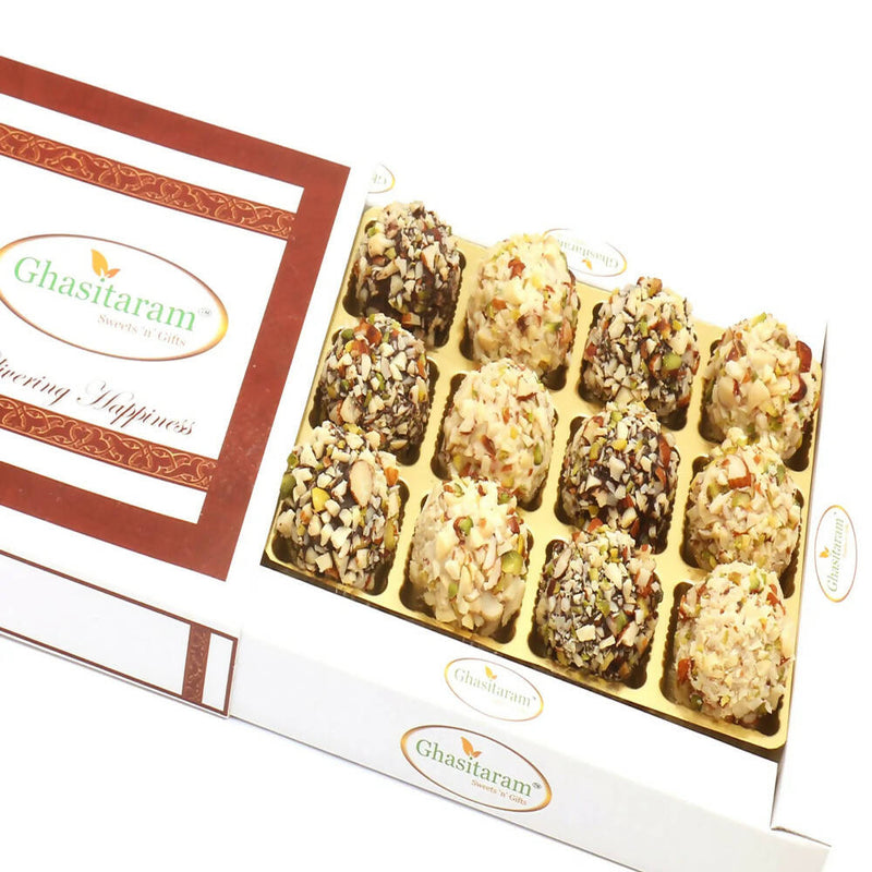 Ghasitaram Chocolate Dryfruit Laddoos In White Box