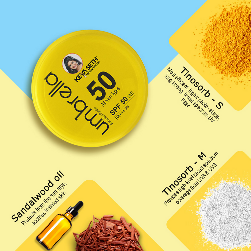 Keya Seth Aromatherapy Umbrella Sunscreen Powder SPF 50 UVB PA+++ UVA