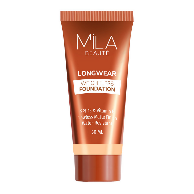 Mila Beaute Longwear Weightless Matte Finish Foundation with SPF 15 - Beige
