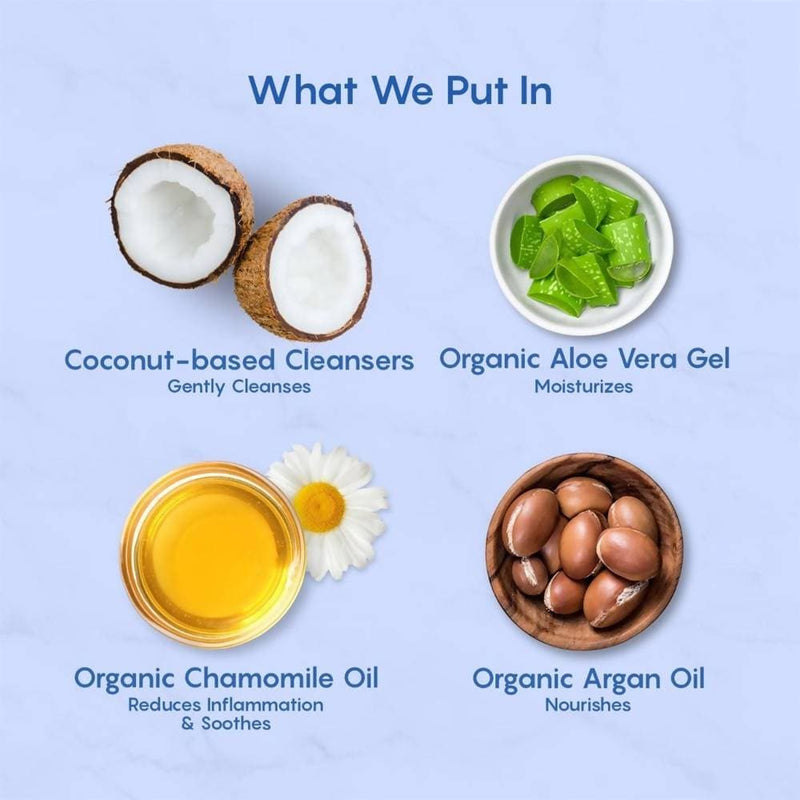 The Moms Co Natural Baby Wash with Coconut-based Cleansers & Chamomile Oil to Gently Clean, Calm & Soften the Skin