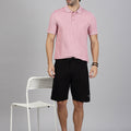 Men Heather Rose T-shirt and Black Shorts Combo