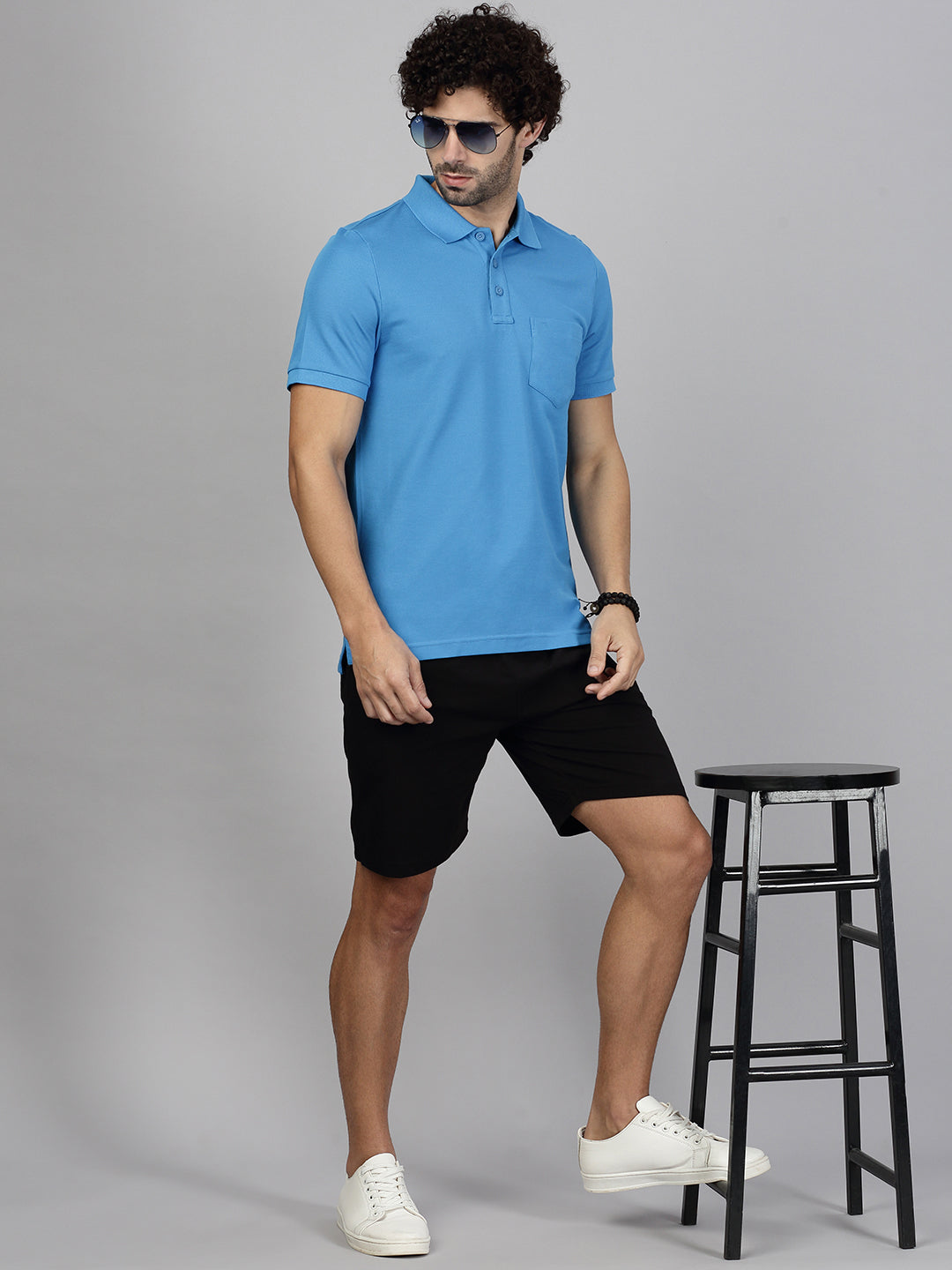Men Cotton Rich Blue & Beige Expert Polo Tshirt Combos