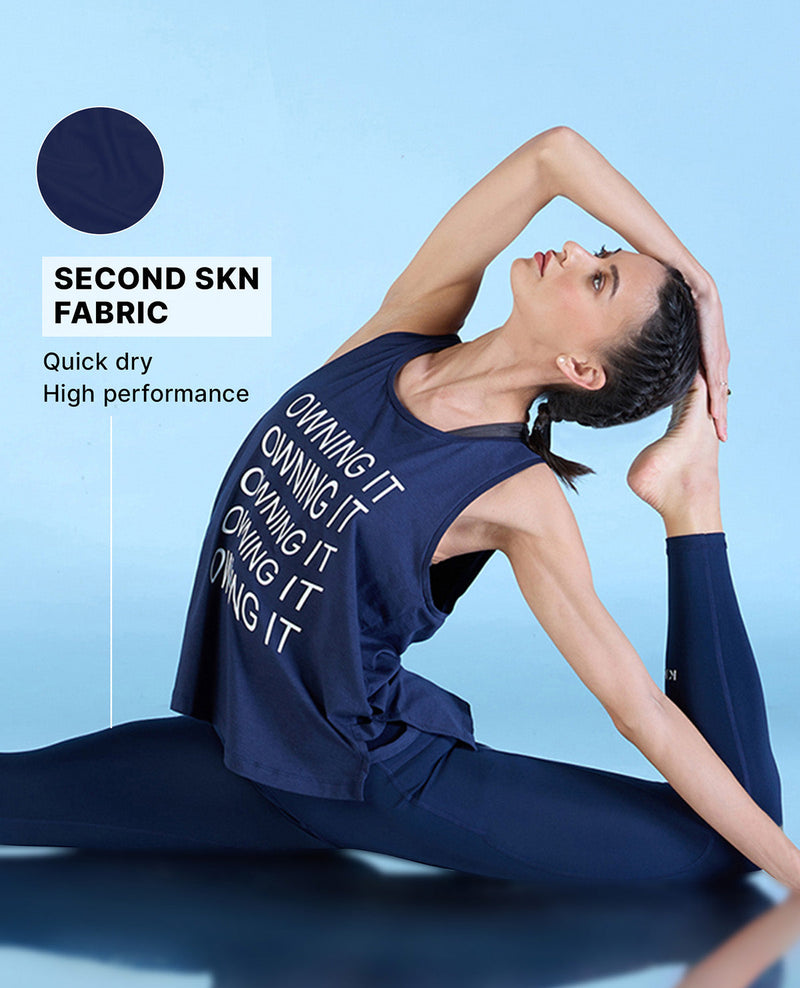 Mid Rise Criss Cross Leggings Navy Blue