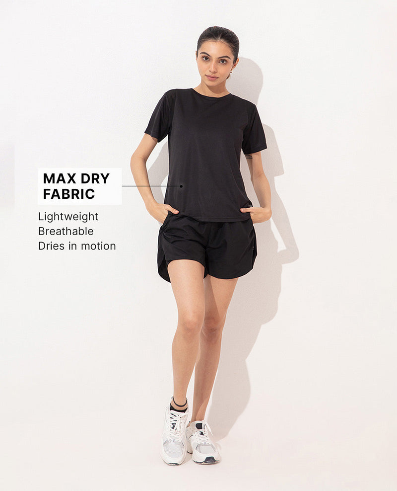 Kica Regular Fit Running Top Black