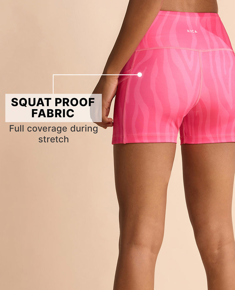 High Waisted Second SKN Booty Shorts Animal print Pink