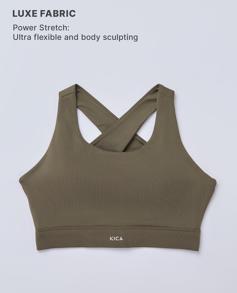 Luxe Crostini Full Coverage And High-Impact Sports Bra Olive