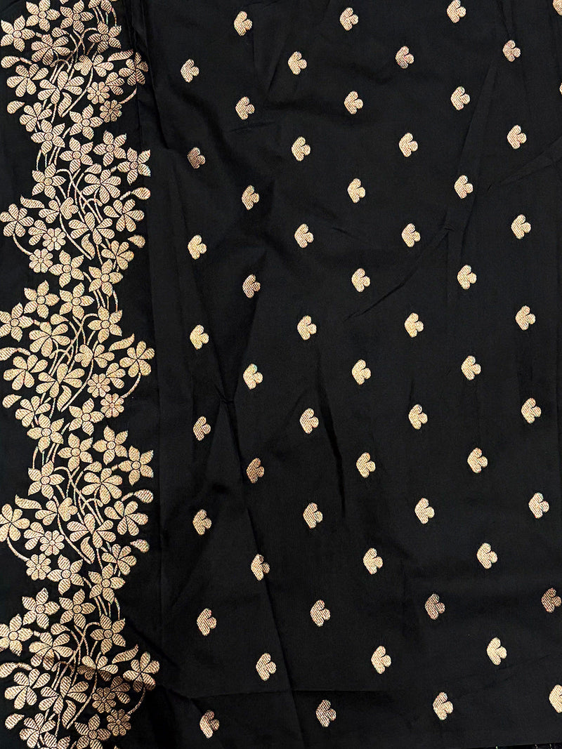 Rose Gold Blossom Soft Satin Silk Saree