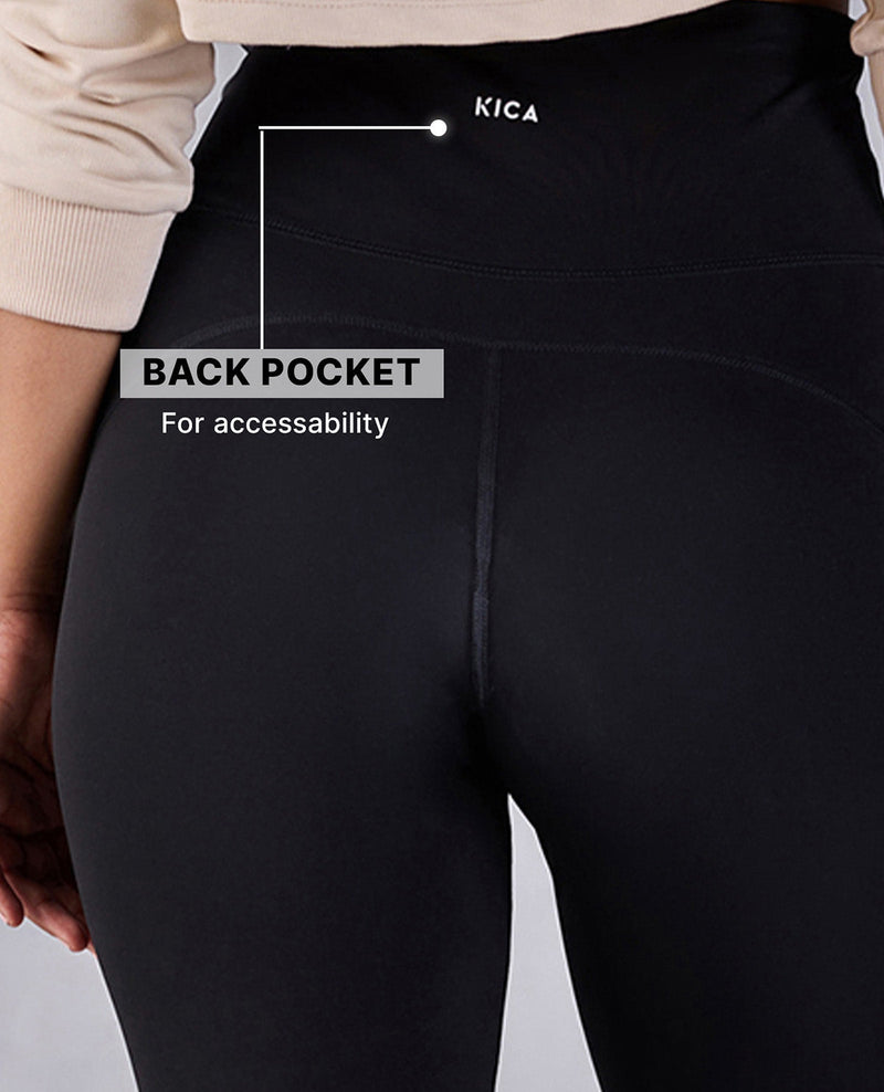 Criss Cross Flare Pants in Sculpting Stretch Kica SKN Fabric Black