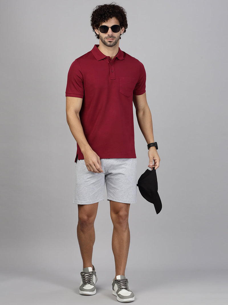 Men Cotton Rich Maroon & Blue Expert Polo Tshirt Combos