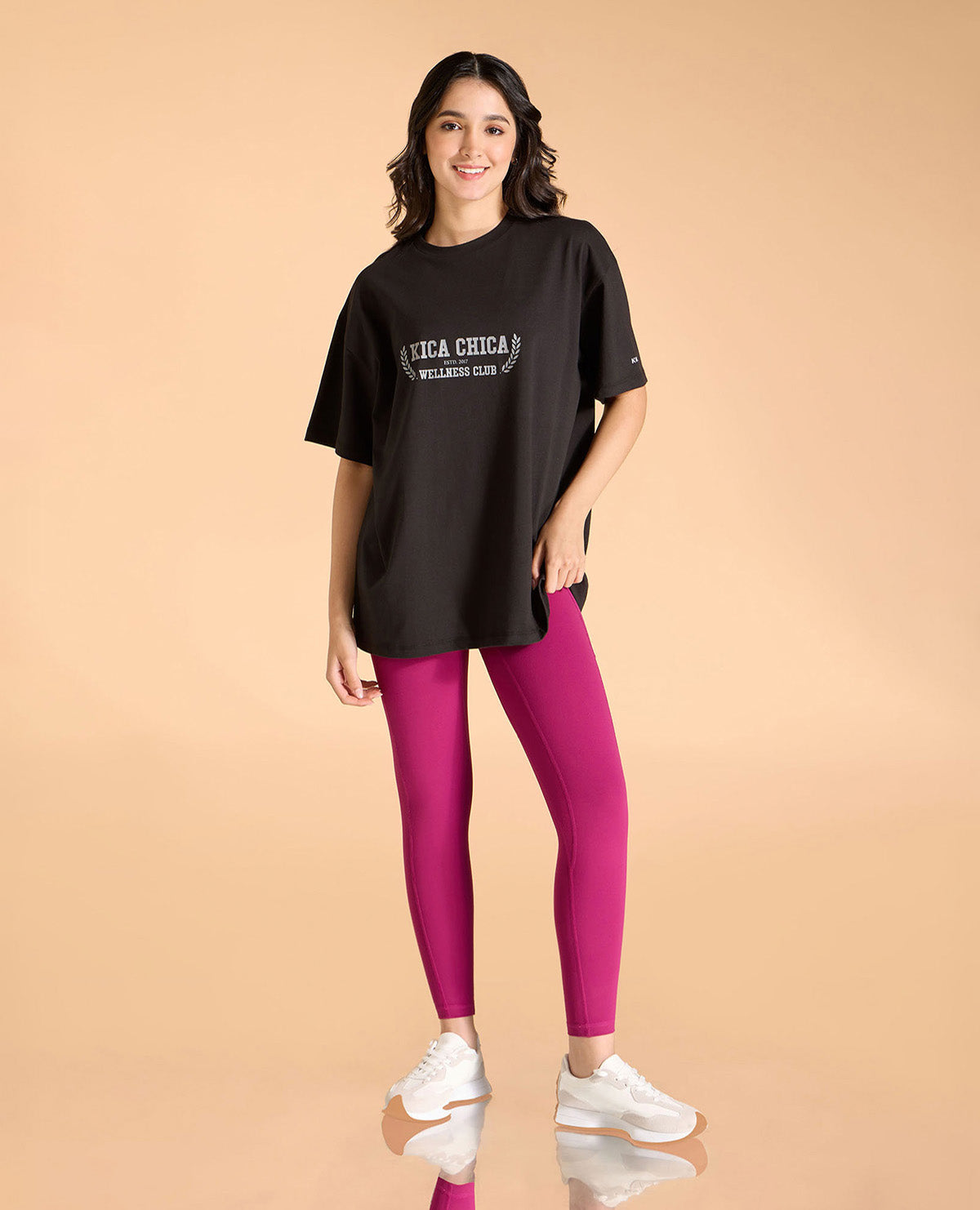 Kica Cotton Oversized Printed Graphic T Shirt Black
