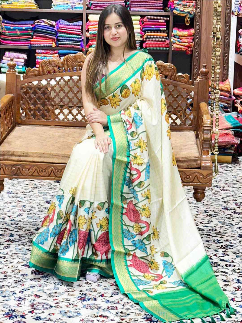 Uppada Silk Sarees With Kalamkari Digital Print