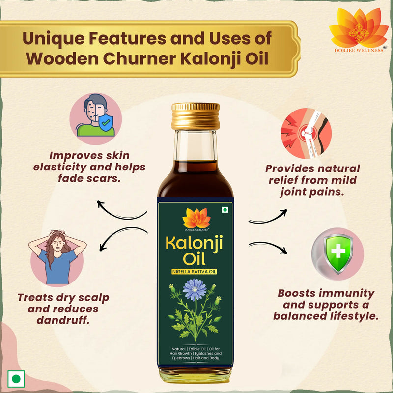 Dorjee Wellness Wood Pressed Kalonji (Black Seed) Oil