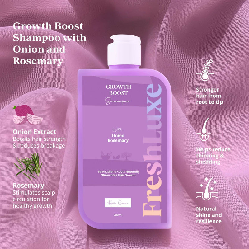 FreshLuxe Growth Boost Shampoo Hair-Fall Control Cleanser Onion & Rosemary