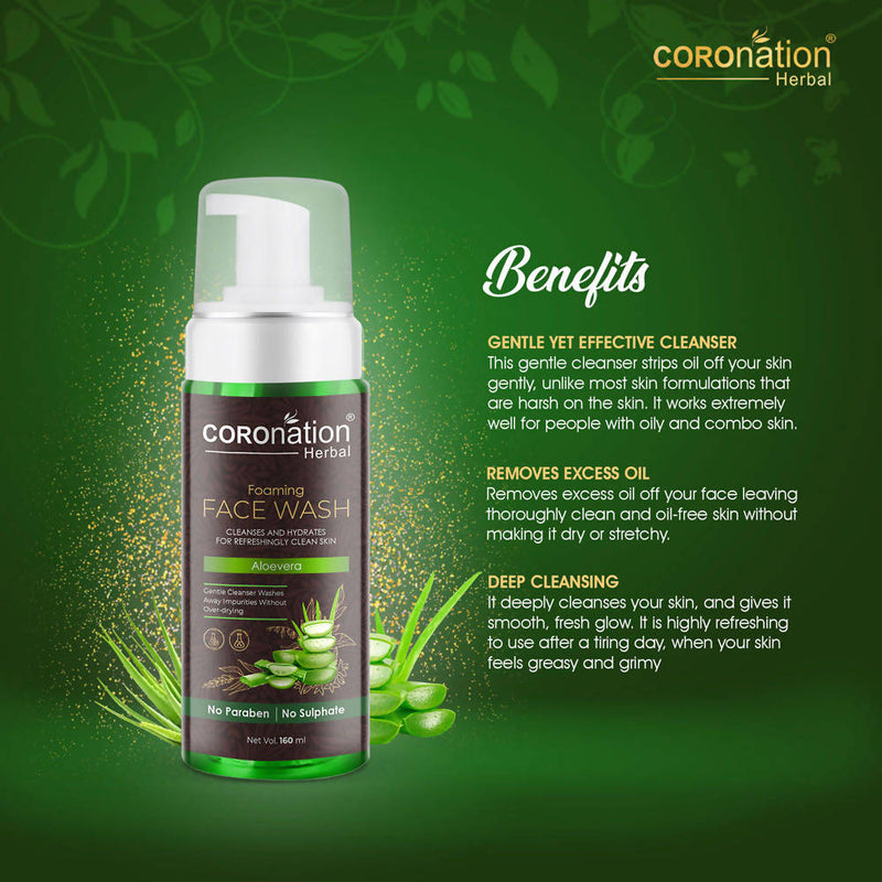 Coronation Herbal Aloevera Foaming Face Wash
