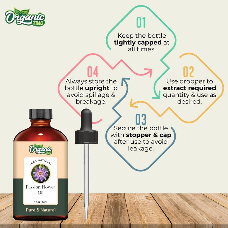 Organic Zing Passion Flower (Passiflora) Oil | Pure & Natural Essential Oil for Aroma, Diffusers, Skincare & Massage