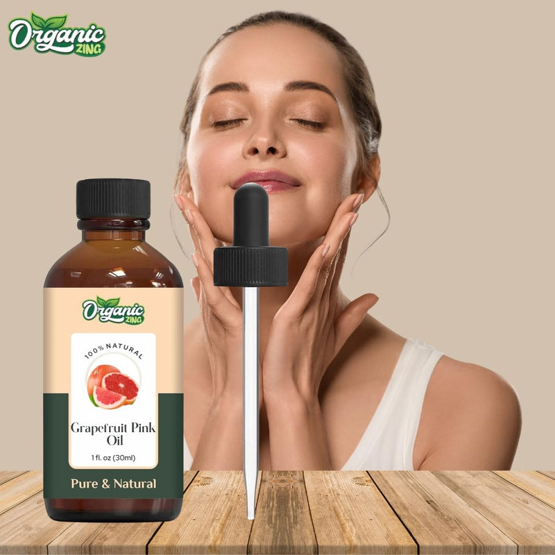 Organic Zing Grapefruit Pink (Citrus × paradisi) Oil | Pure & Natural Essential Oil for Skincare, Hair Care, Aroma and Diffusers