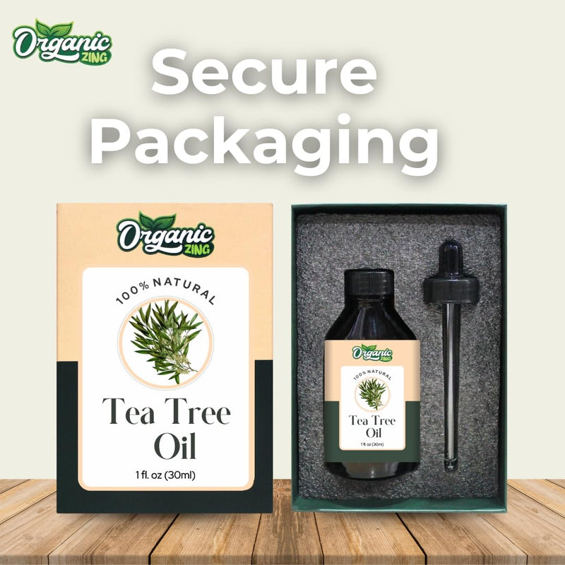 Organic Zing Tea Tree (Melaleuca Alternifolia) Oil | Pure & Natural Essential Oil for Aroma, Diffusers, Skincare & Haircare