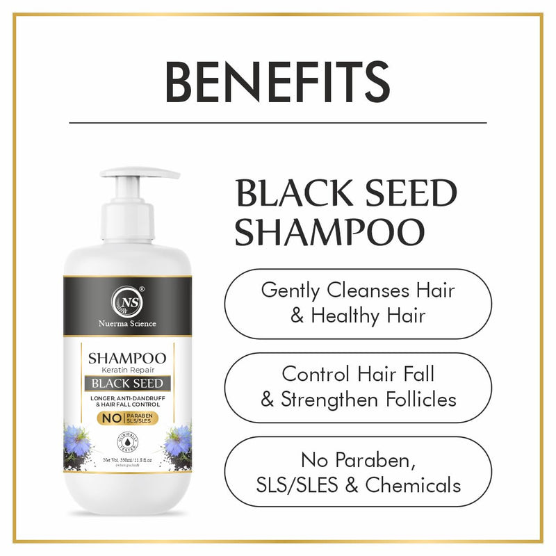Nuerma Science Sulphate Free Keratin Repair Black Seed Shampoo For Keratin Botox and Coloured Hair