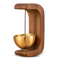 Magnetic Wooden Table Bell with Brass Bowl – Elegant Minimalist Door Bell for Home, Office, Meditation, Desk Décor, Mindfulness Ritual, Entry Alert & Spiritual Gift
