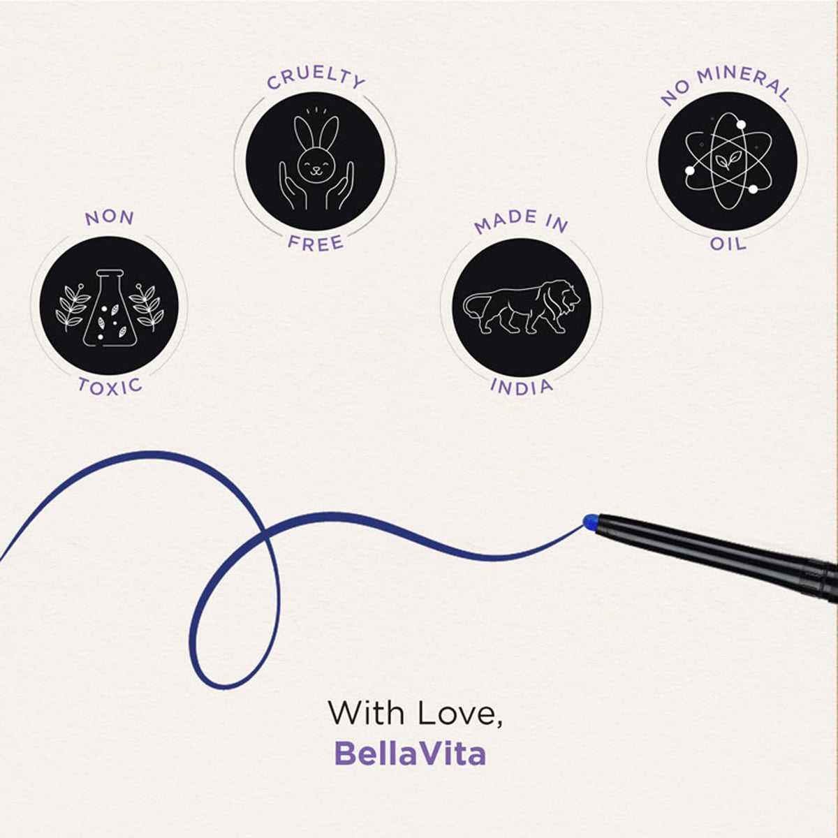 BELLAVITA Intense Drama Waterproof Eyeliner, Black, Matte Finish, Smudge - Proof, Fast - Drying, Felt Tip Applicator, Enriched with Biotin, 3.5 ml - Vamzn#