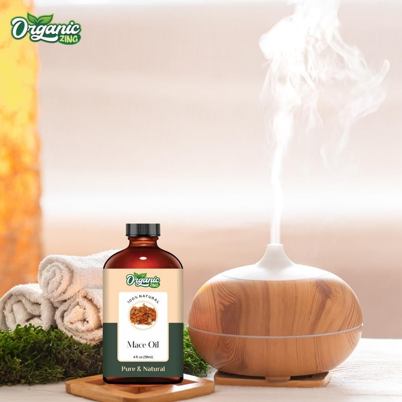 ORGANIC ZING Mace (Myristica Fragrans) Oil | Pure & Natural Essential Oil for Skin Care, Haircare, Aroma & Diffusers