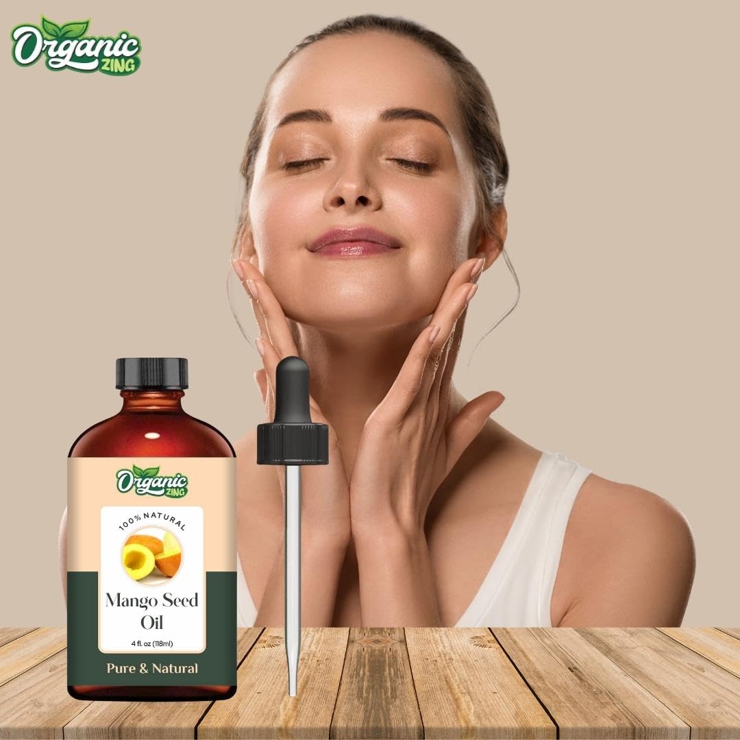 Organic Zing Mango Seed (Mangifera Indica) Oil | Pure & Natural Carrier Oil for Skincare, Hair Care & Massage