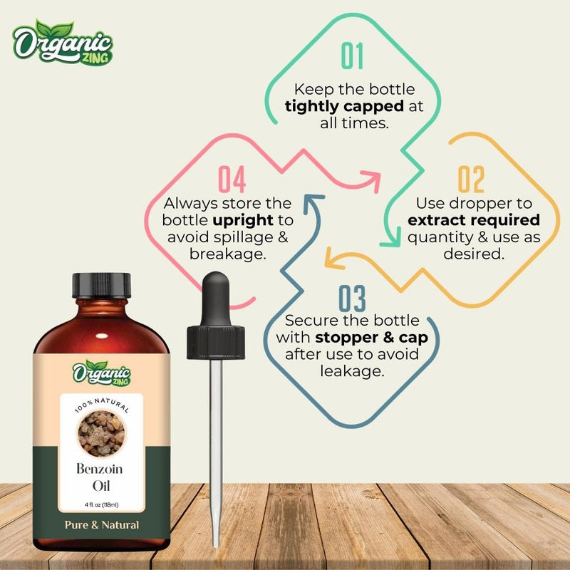Organic Zing Benzoin (Styrax Benzoin) Oil | Pure & Natural Essential Oil for Skincare, Aroma & Diffusers