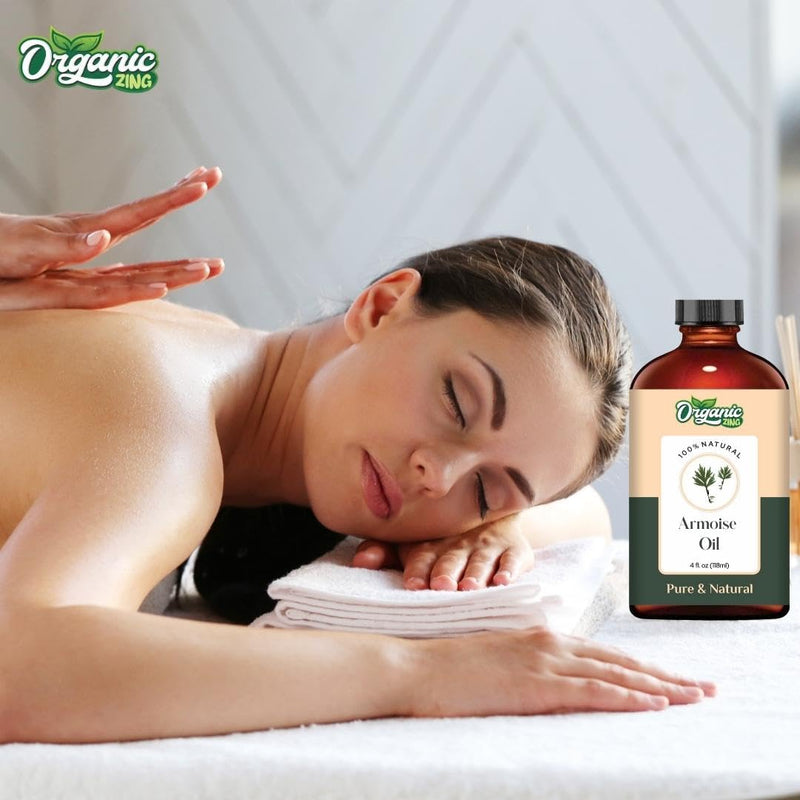 Organic Zing Armoise (Artemisia vulgaris) Oil | Pure & Natural Essential Oil for Massage, Aroma & Diffuser