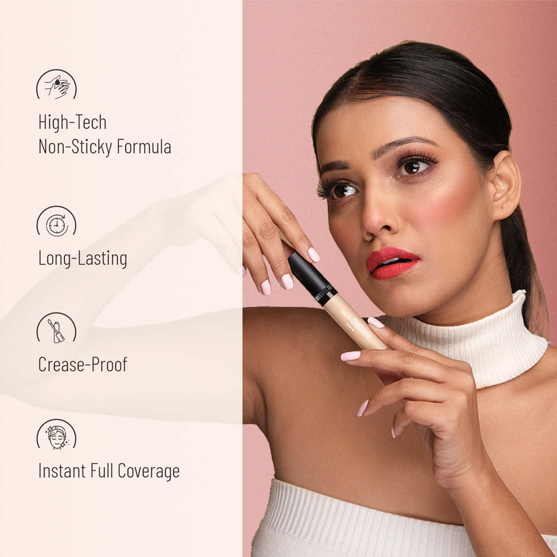 Swiss Beauty Liquid Light Weight Concealer With Full Coverage |Easily Blendable Concealer For Face Makeup With Matte Finish | Shade- Light - Moyen, 6g