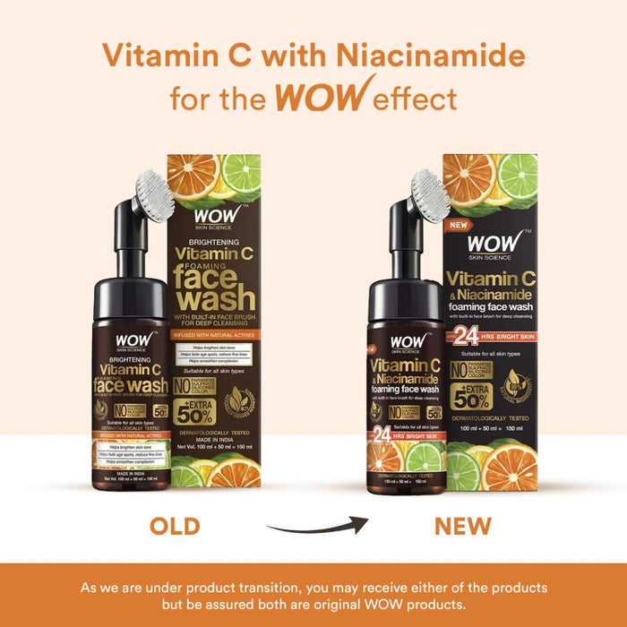 Wow Skin Science Vitamin C & Niacinamide Brightening Foaming Face Wash