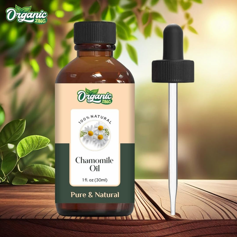 ORGANIC ZING Chamomile (Matricaria chamomilla) Oil | Pure & Natural Essential Oil for Skincare, Hair Care, Aroma & Diffuser