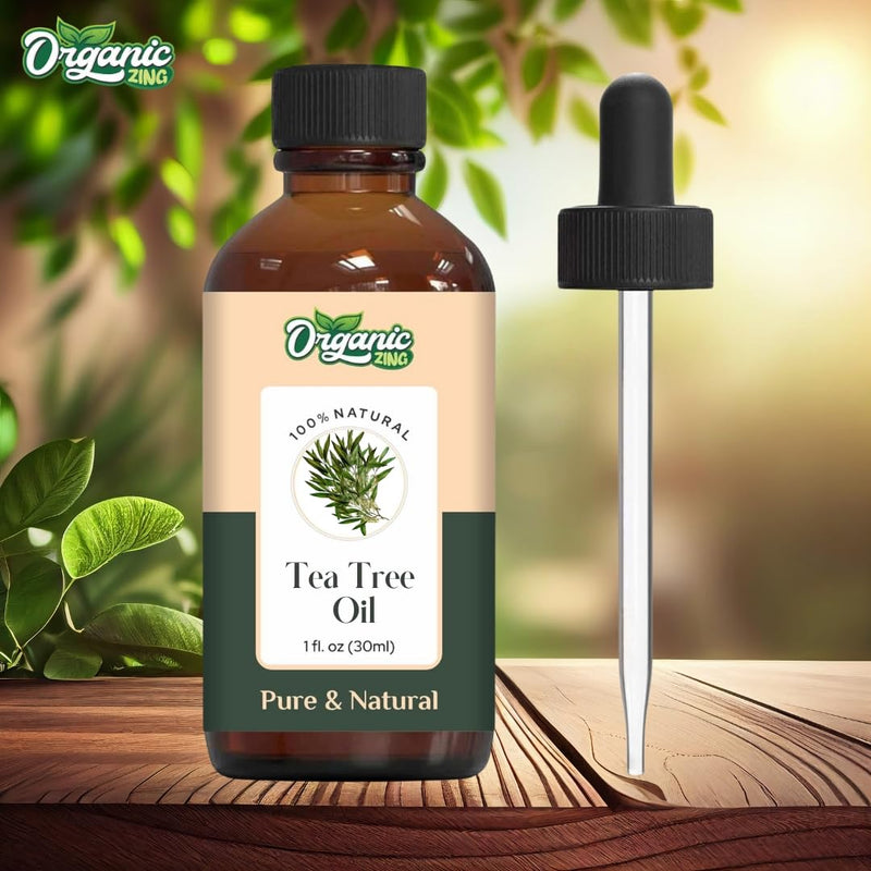 Organic Zing Tea Tree (Melaleuca Alternifolia) Oil | Pure & Natural Essential Oil for Aroma, Diffusers, Skincare & Haircare