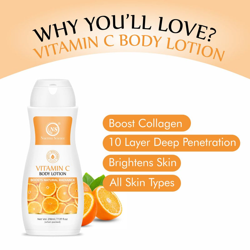 Nuerma Science Vitamin C Moisturizing Body Lotion | Deep Hydrating & Nourishing Body Lotion