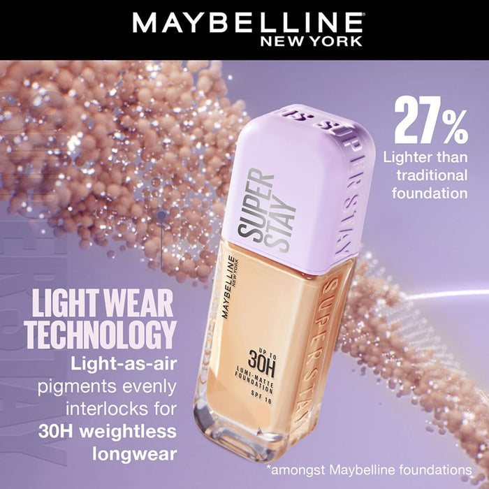 Maybelline New York Super Stay Lumi Matte Liquid Foundation, 30 HR Long Lasting yet Lightweight, 228, 35ml