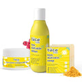 TuCo Kids Dull Skin Kit - Soap (60 gm x 2), Lotion (200 ml) & Sunscreen (50 gm), Safe, Paraben Free & Sulfate Free for Ages 3-15 (Combo Pack of 3)