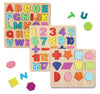 Kids Wooden Puzzle Board: Alphabet, Numbers & Shapes for Ages 2+