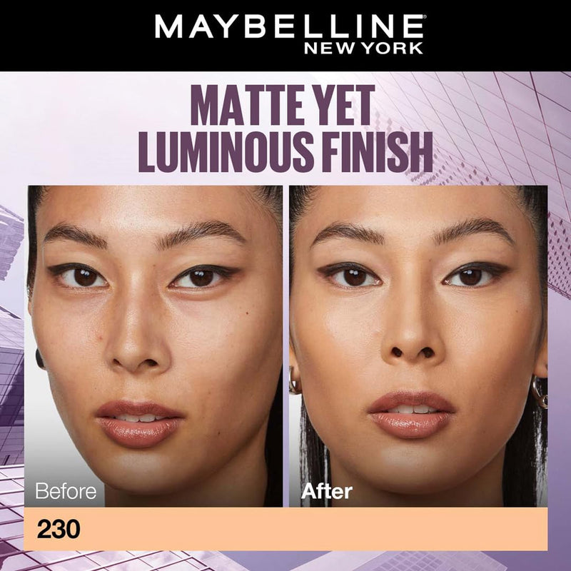Maybelline New York Super Stay Lumi Matte Liquid Foundation, 30 HR Long Lasting yet Lightweight, 228, 35ml