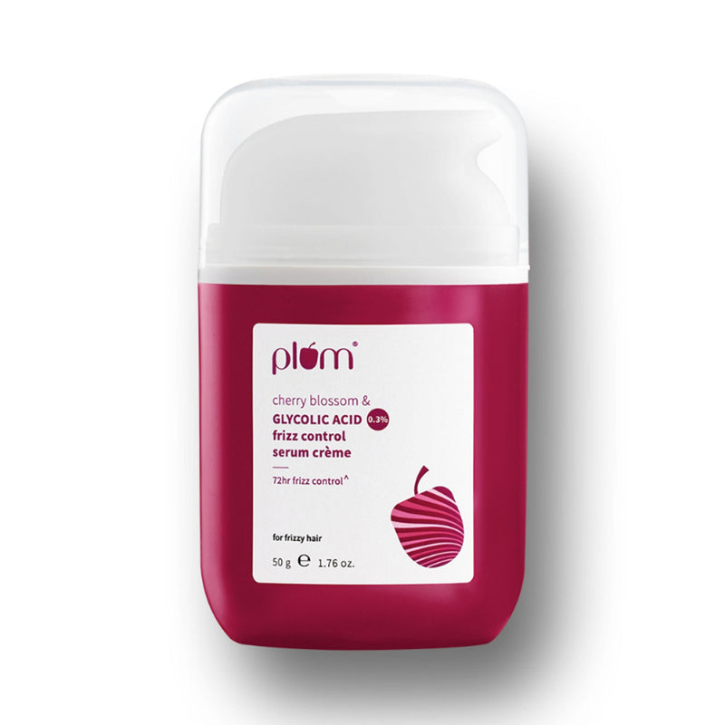 Plum 0.3% Glycolic Acid & Cherry Blossom Frizz Control Hair Serum Creme