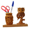 Pencil Holder for Office Desk - Stationery Decorative Pen Organizer (4 Inch), Wood,Brown