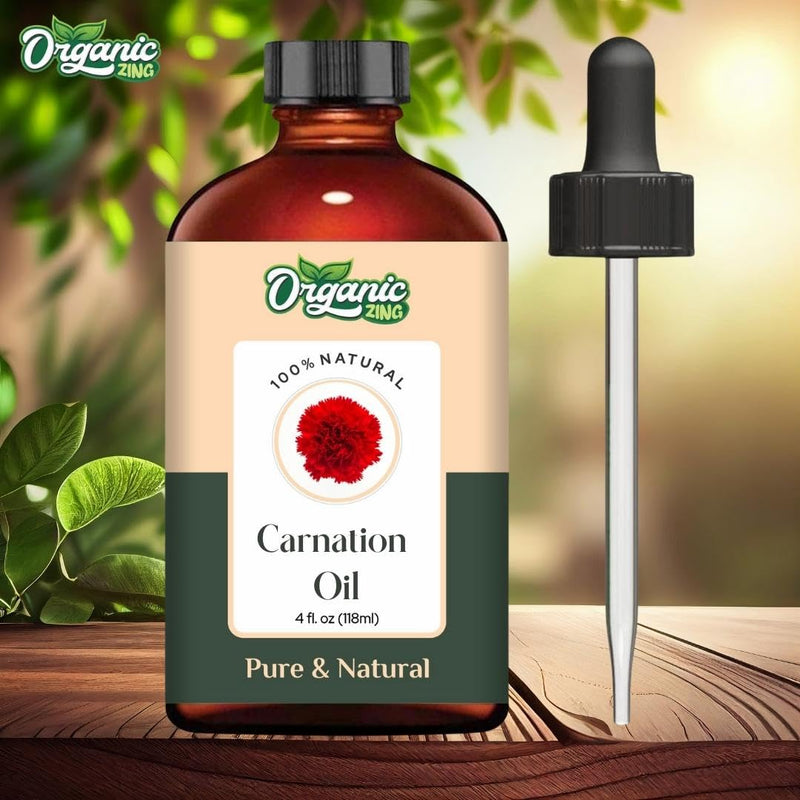 Organic Zing Carnation (Dianthus Caryophyllus) Oil | Pure & Natural Essential Oil for Skincare, Aroma & Diffuser
