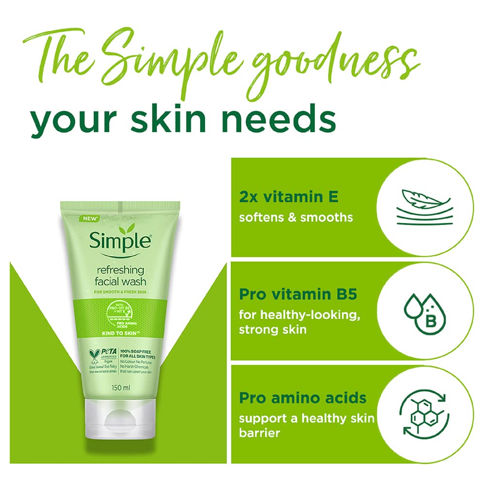 Simple Refreshing Face Wash for All Skin Types - 150ml