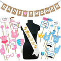 Party Propz Baby Shower Decoration Items - 31pcs Baby Shower Props For Photoshoot | With Mom To Be Sash | Mom To Be Props | Mom To Be Dad To Be | BabyShower Props | Maternity Props For Photoshoot
