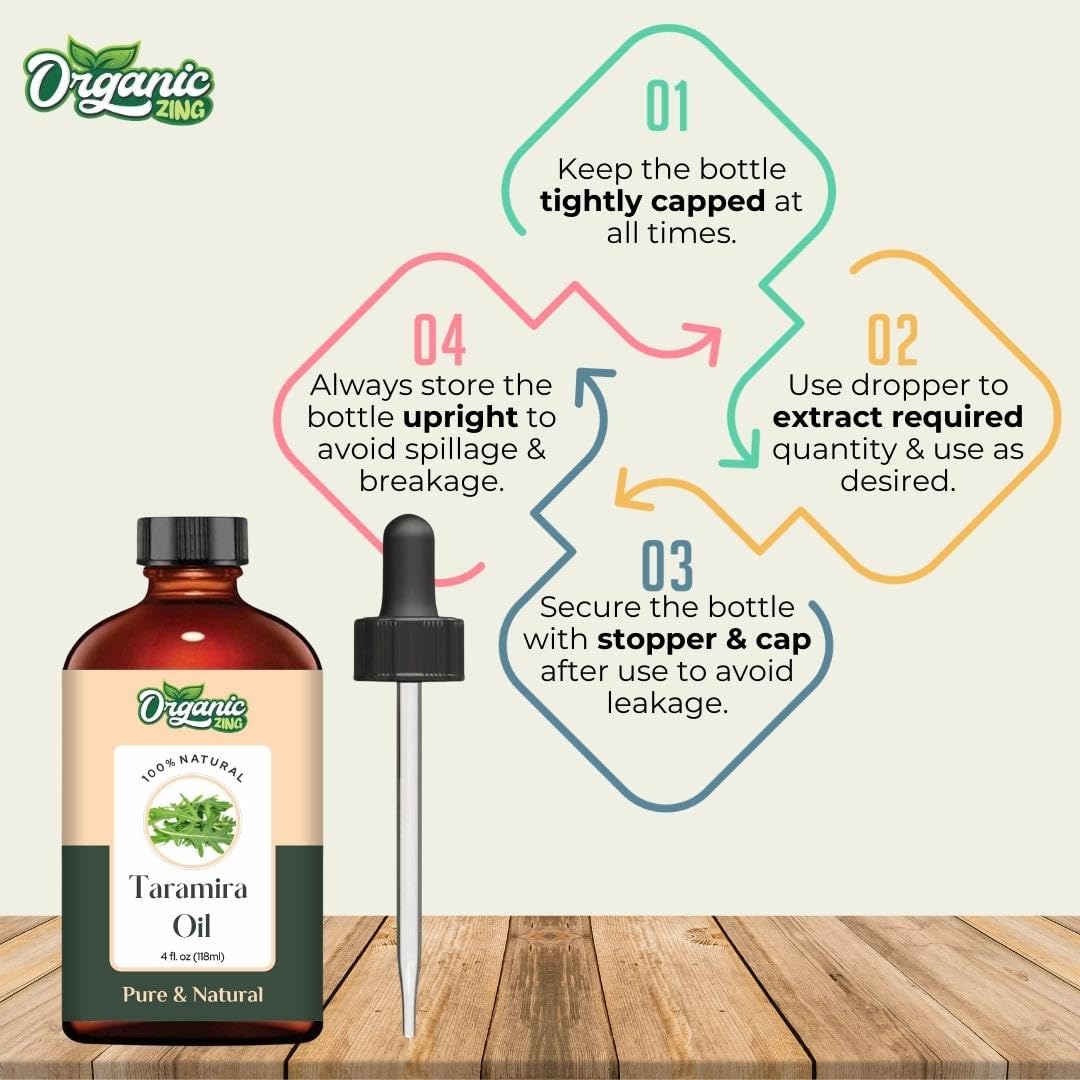 Organic Zing Taramira (Eruca vesicaria SSP. Sativa) Oil |Pure & Natural Steam Distilled Essential Oil Massage, Skincare & Haircare