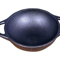 Rock Tawa 7.5 Inch Kadhai (Pre-Seasoned Cast Iron) Black