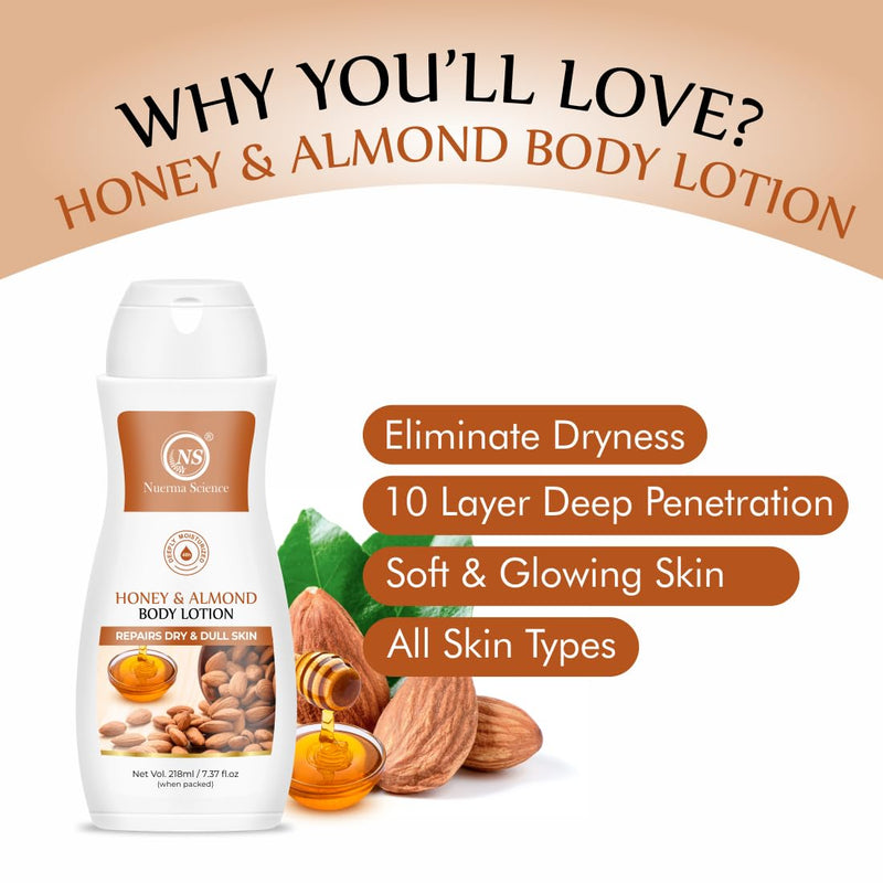Nuerma Science Honey Almond Advanced Nourishing Body Lotion | Deep Hydrating Moisturizer