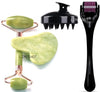LIMESHOT Hair & Scalp Massager Set with Jade Roller & Gua Sha